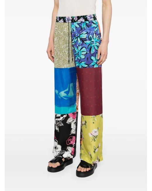 MARINE SERRE Blue Regenerated Seidenhose