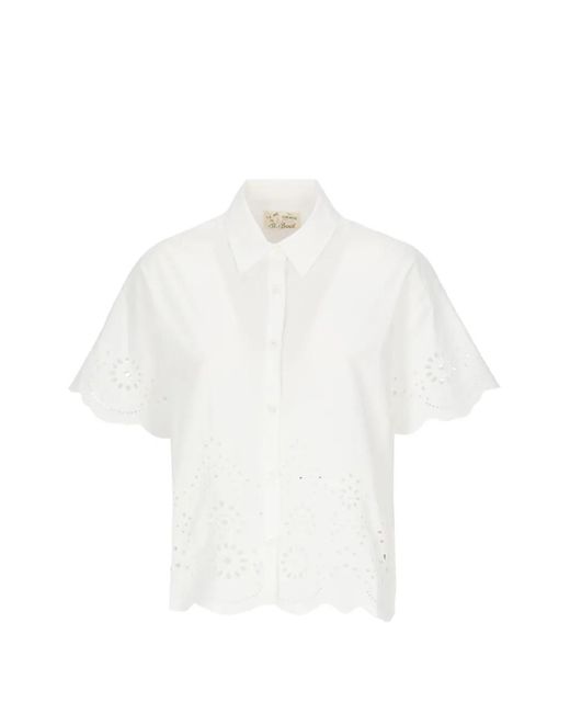 Mc2 Saint Barth White Clementine Embroidered Cotton Shirt