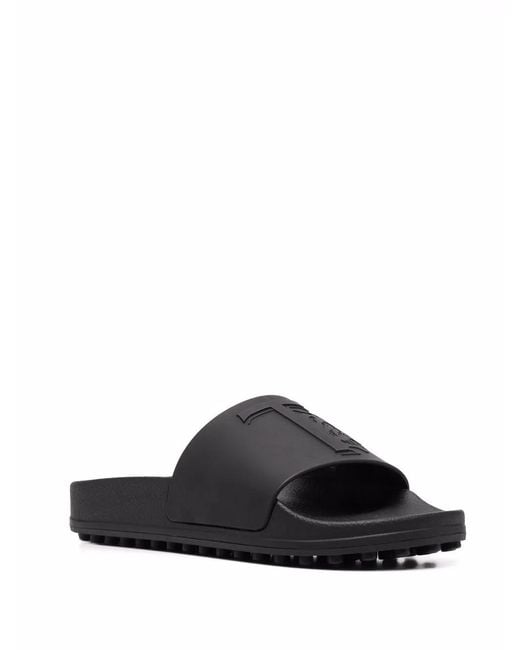 Tod's Black Logo-Embossed Slides