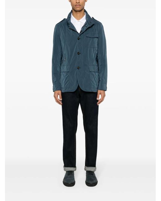 Moorer Blue Lightweight Hooded Jacket for men