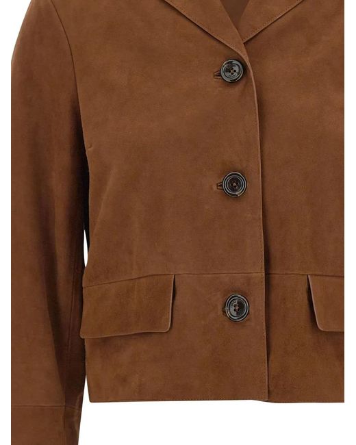 Liu Jo Brown Suede Boxy Jacket