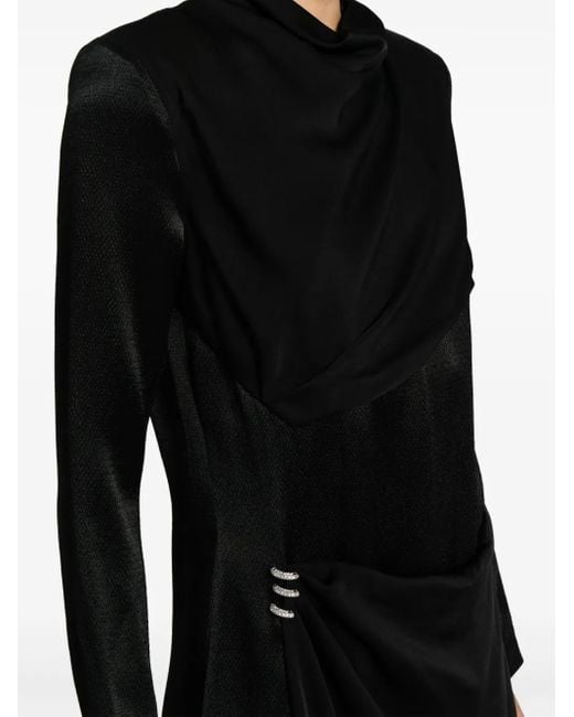 Givenchy Black Crystal-Embellished Satin Midi Dress