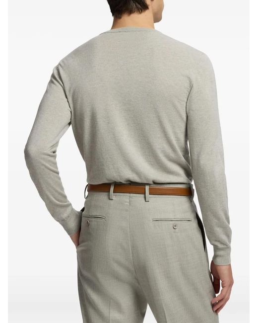 Ralph Lauren White Cashmere Crew-Neck Sweater for men