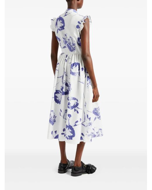 Erdem フローラル ドレス Blue