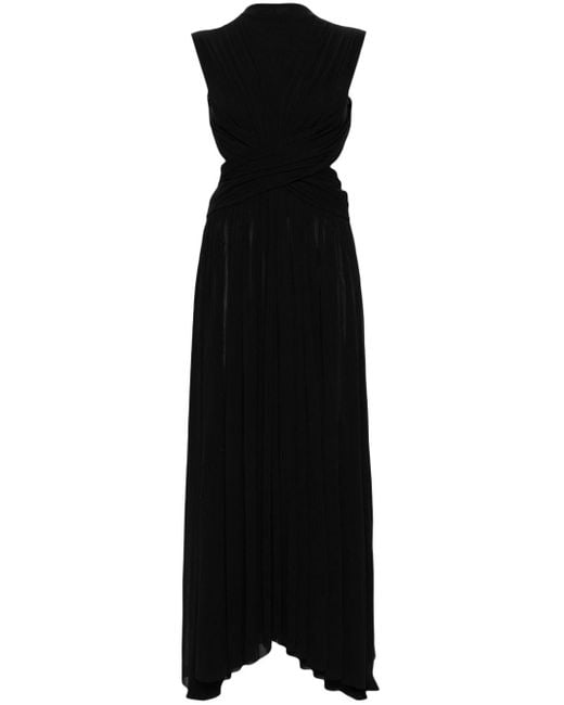 Philosophy Di Lorenzo Serafini Black Gathered Wrap-effect Maxi Dress