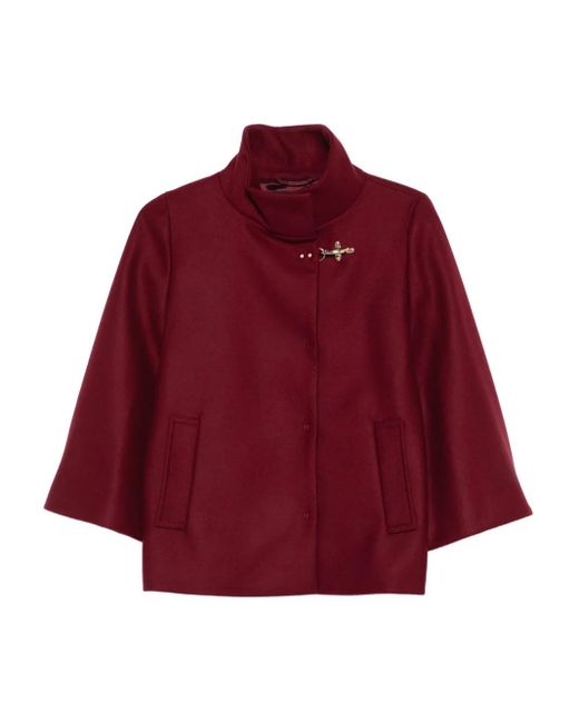Fay Red High-Neck Clasp Jacket