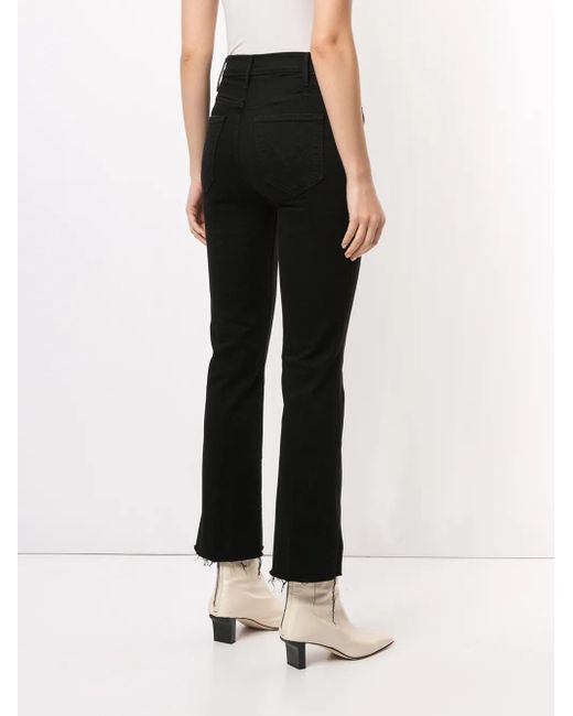 Mother Black Flared Ankle Denim Jeans