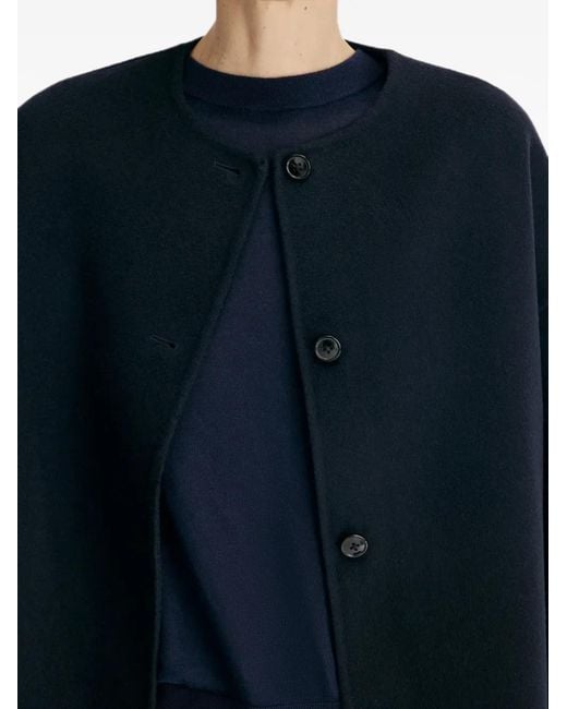 Loulou de Saison Blue Dunne Lds Collarless Drop-Shoulder Coat