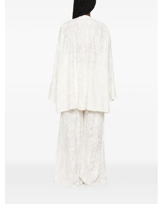 Viktoria Chan White Paisley-Embroidered Blouse