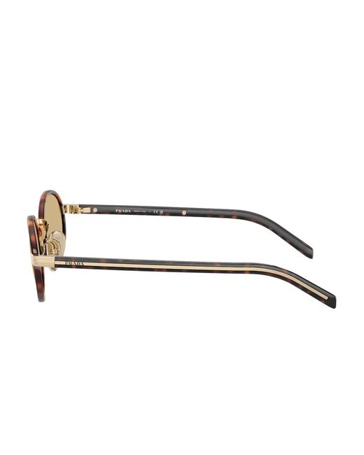 Prada Natural Tortoiseshell Round-Frame Sunglasses