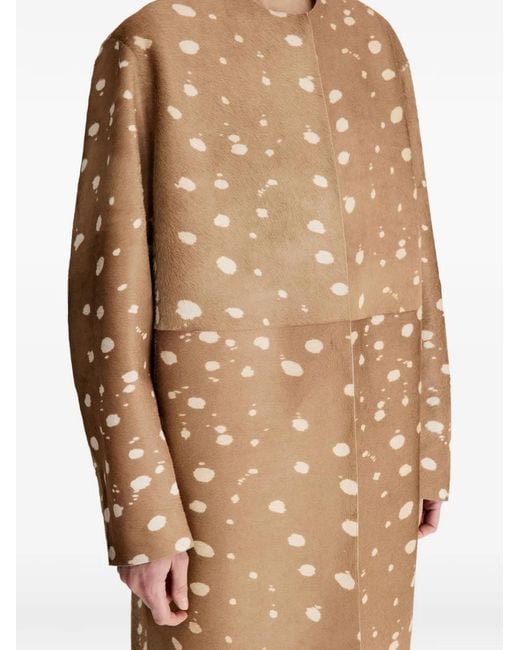 Loulou de Saison Natural Liza Printed Leather Coat