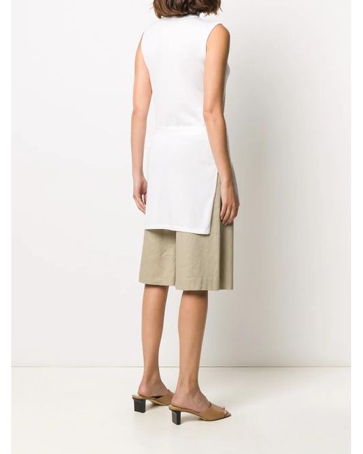Malo White Belted Knitted Tunic