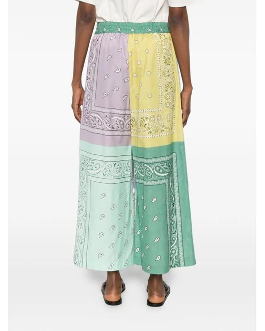 Weekend by Maxmara Green Pepe Patchwork Bandana Trousers