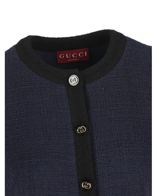 Gucci Blue Buttoned Mini Dress