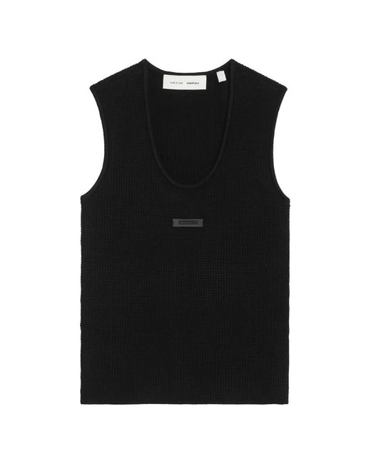 Fear Of God Black Logo-Plaque Tank Top