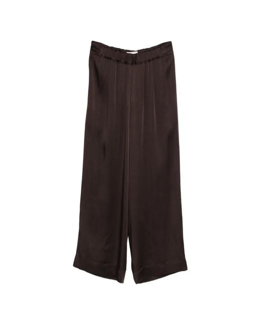 LIBEROWE Brown Pleated Front Palazzo Trousers