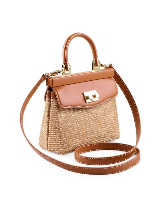Rodo Brown Paris Raffia Tote Bag