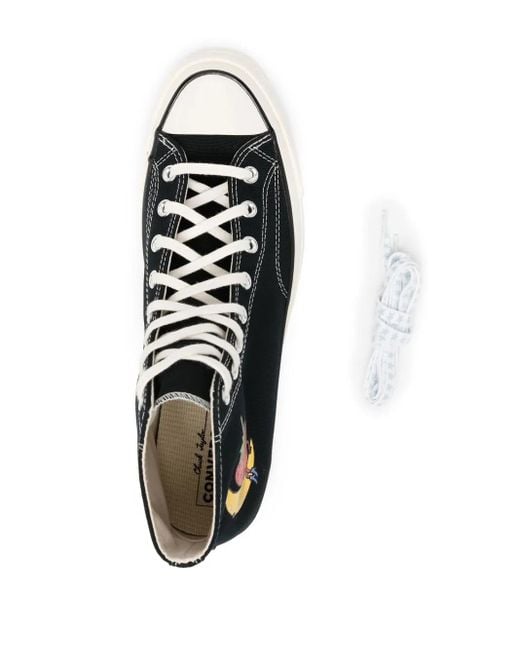 Converse Black Cartoon-Print Hi-Top Sneakers for men