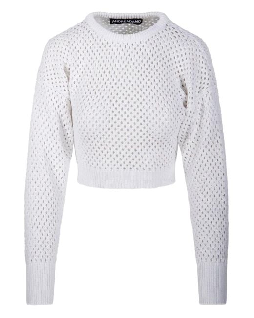Maglione Con Lavorazione All'Uncinetto di ANDREADAMO in White