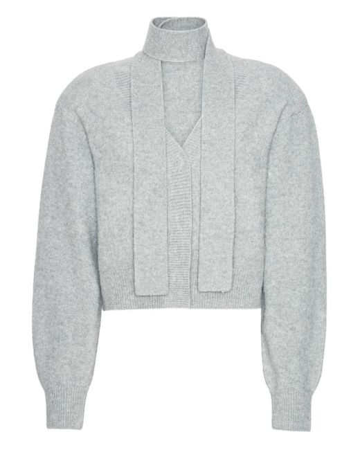 ROTATE BIRGER CHRISTENSEN Vest Met Keyhole Hals En Ballonmouwen in het Gray