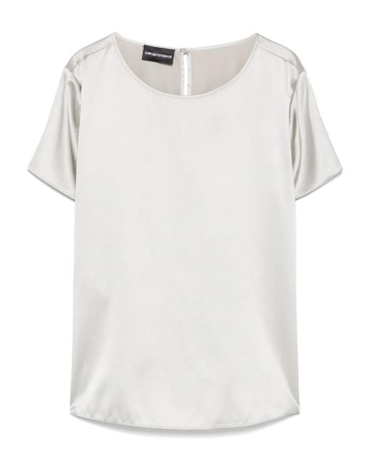 Emporio Armani サテン トップ White