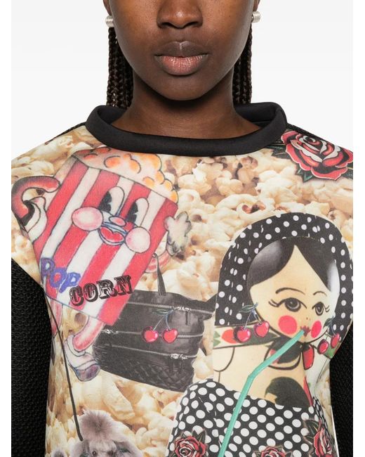 The Artistylist White Graphic-Print Textured-Finish Sweatshirt