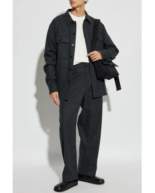 Jil Sander Gray Virgin-Wool Shirt for men