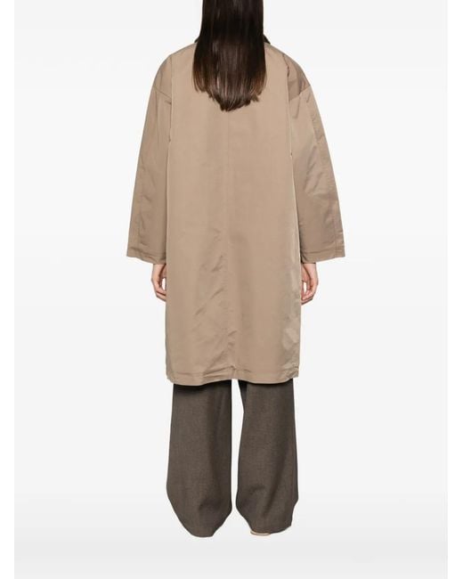 ELEH Natural Flap-Pocket Oversized Coat