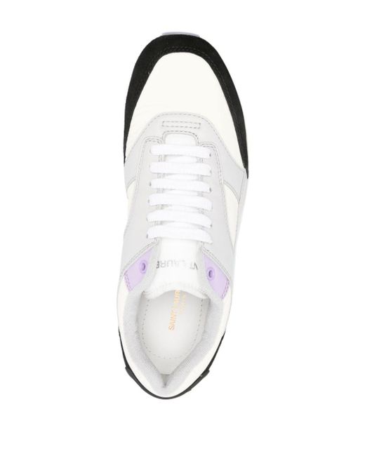 Saint Laurent White Bump Sneakers En Nylon, Suède Et Cuir Noir for men