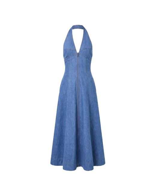 Nicholas Blue Halterneck Zip-Front Dress