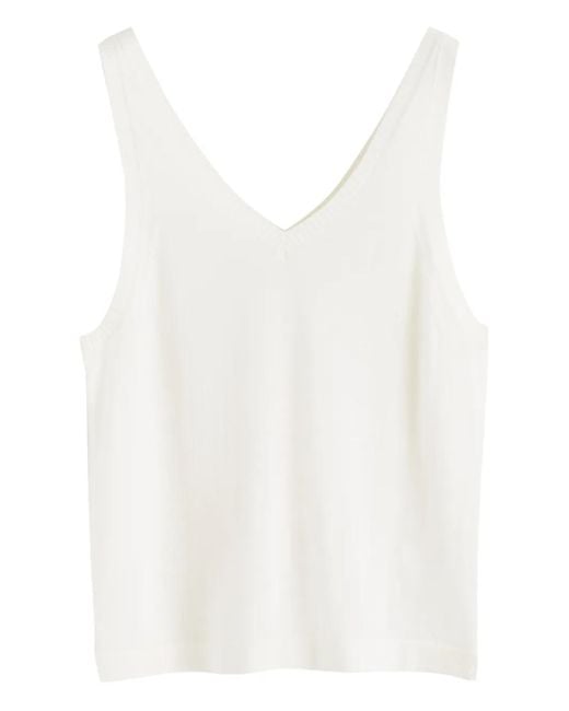 Chinti & Parker White V-Neck Merino Top