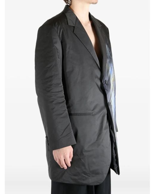 Yohji Yamamoto Black Abstract-Print Single-Breasted Jacket for men
