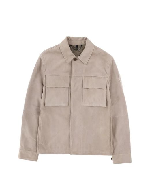 Belstaff Natural Leather Shirt Jacket for men