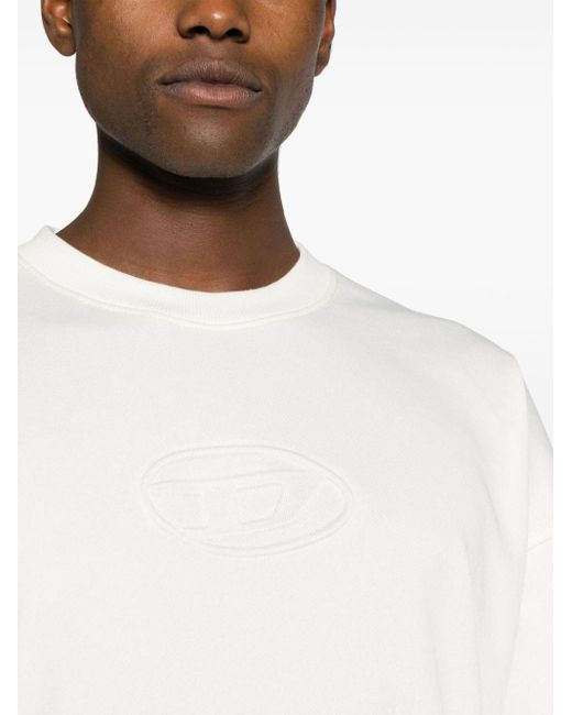 DIESEL S-Roby-N1 Sweatshirt mit Logo-Stickerei in White für Herren
