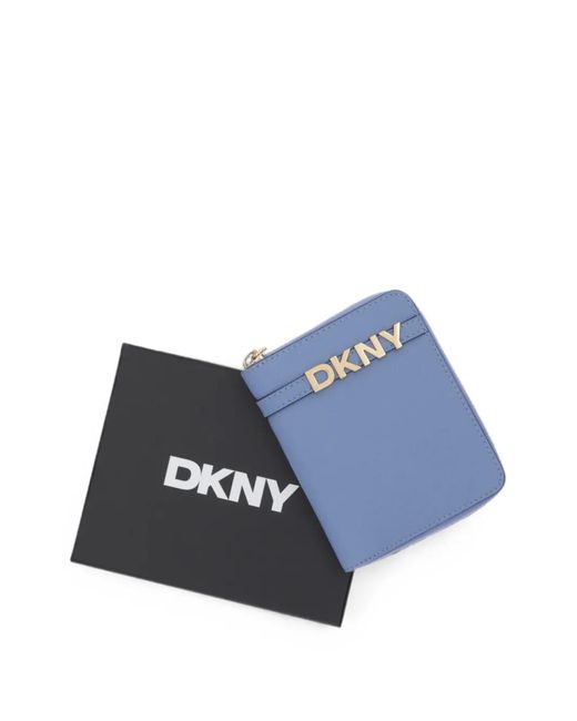 DKNY Blue Logo-Plaque Wallet