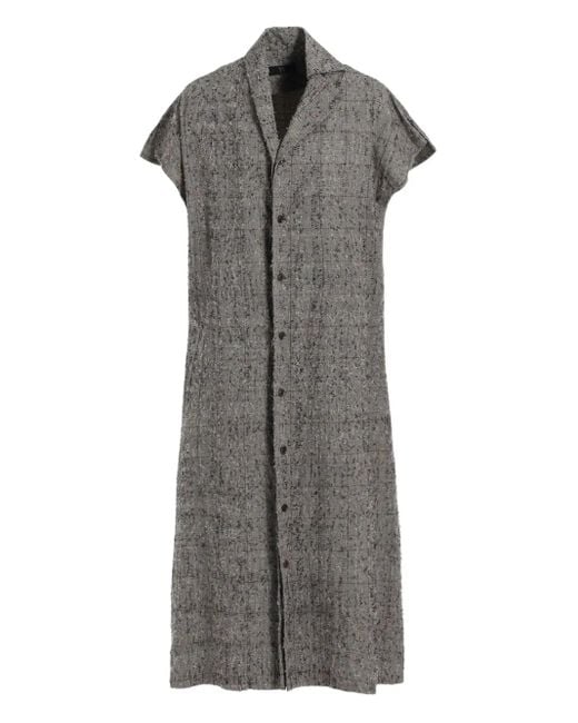 Vestido midi de manga corta con botones Y's Yohji Yamamoto de color Gray