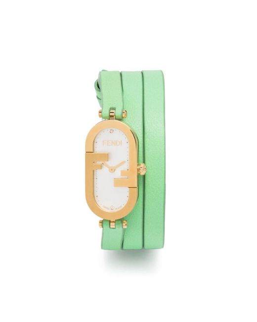 Reloj O'Lock Vertical de 28mm Fendi de color Green
