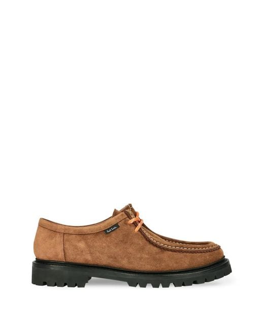 Paul Smith Brown Rango Lug-Sole Suede Derby Shoes for men