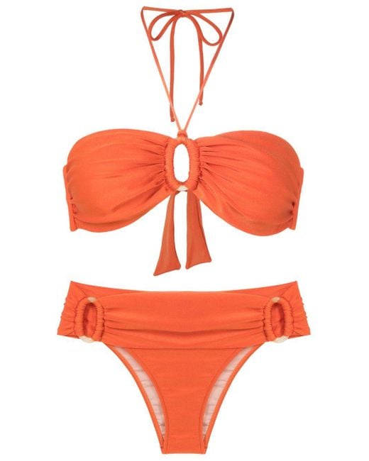 Adriana Degreas Orange Ring-embellished Bikini