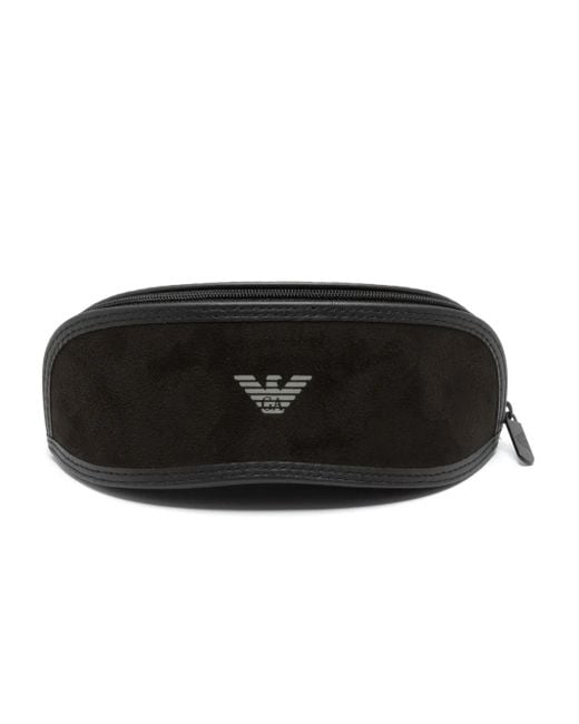 Emporio Armani Black Oval-Frame Sunglasses for men