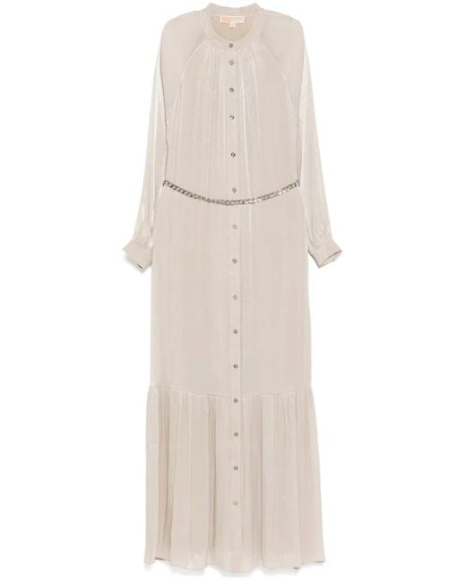 MICHAEL Michael Kors Georgette Belted Kaftan in Natural Lyst UK