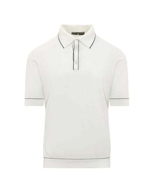 FILIPPO DE LAURENTIIS White Contrast-Trim Polo Shirt for men