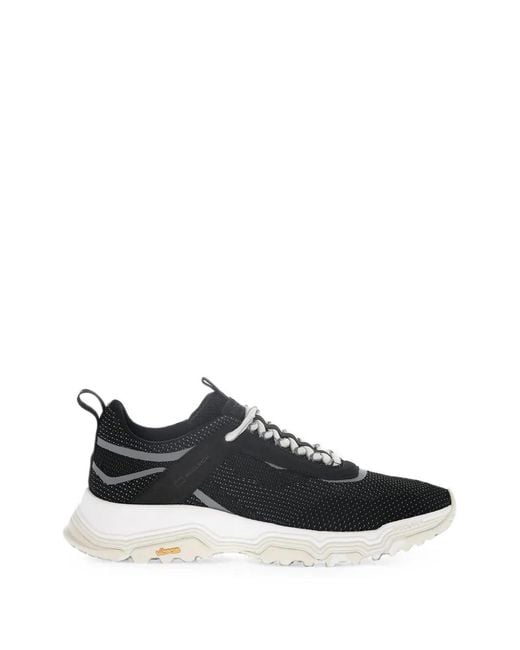Woolrich Black Perforated Suede-Trim Sneakers