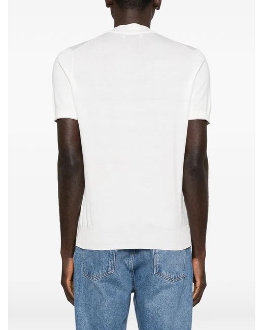 Brunello Cucinelli White Mock-Neck Sweater for men