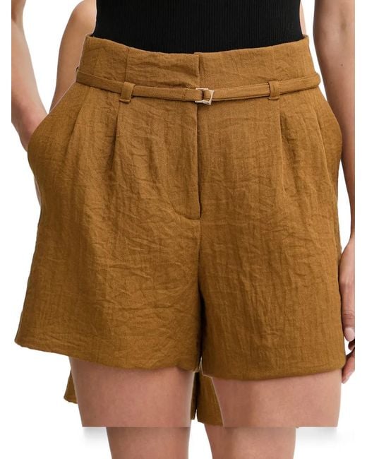 Morgan Brown Belted Shorts
