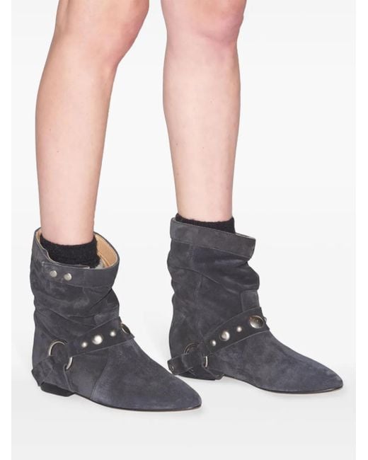 Isabel Marant Black Stania Studded Suede Boots