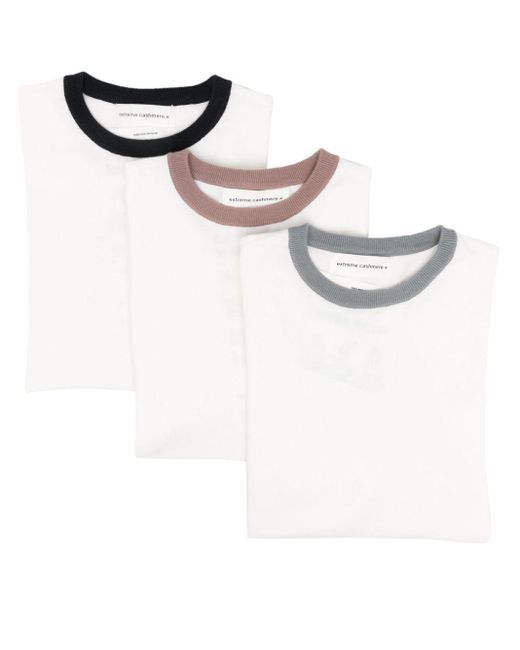Extreme Cashmere White N°340 Clark T-shirt (pack Of Three)