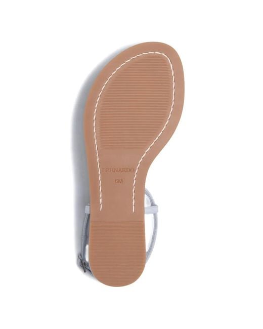 Bernardo White T-Strap Leather Sandals