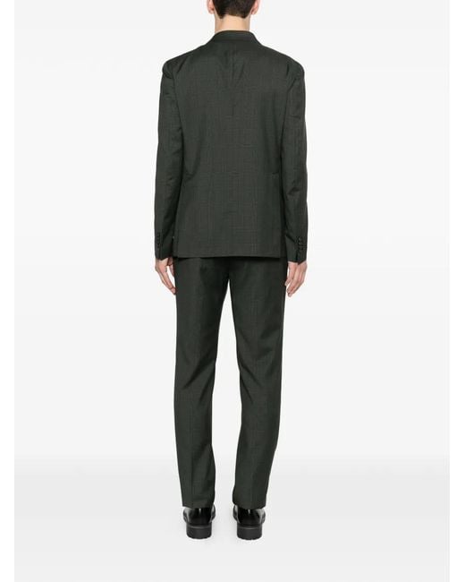 Tagliatore Green Windowpane-Pattern Suit for men