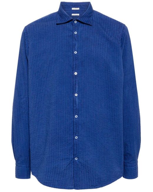 Massimo Alba Blue Striped Cotton Shirt